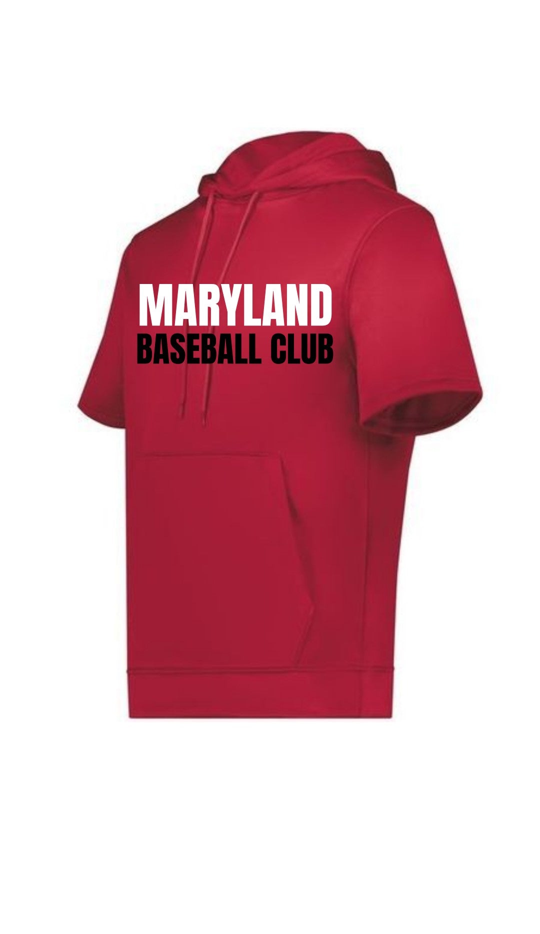 Augusta Fleece Performance Short Sleeve Hoodie - Red